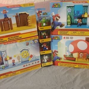 Nintendo Super Mario Action Figures and Playsets - Red, Blue, Green